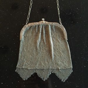 Vintage silver antique chain link purse